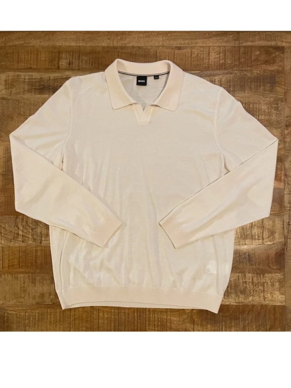 BOSS Enord Long Sleeve Wool Sweater Polo